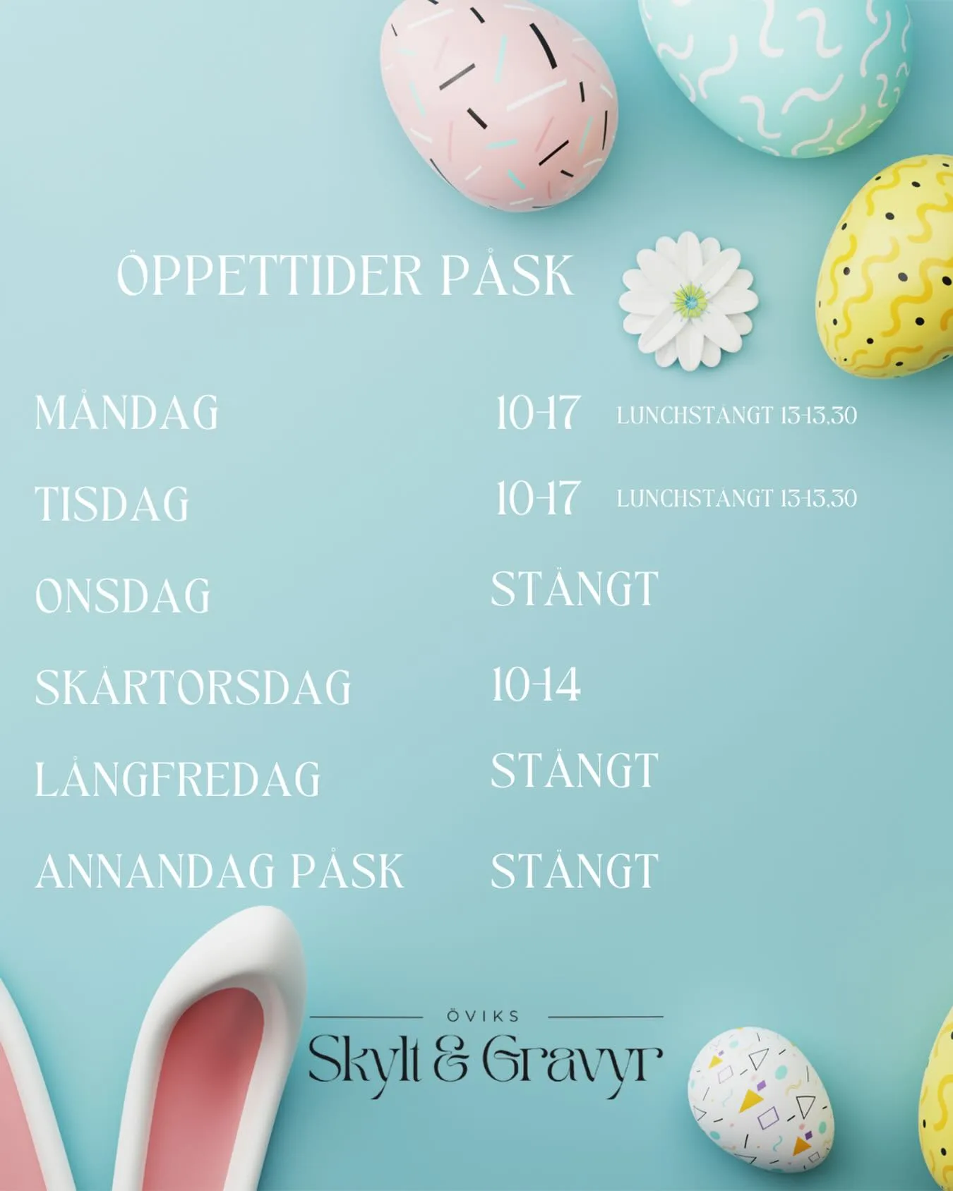 Ändrade öppettider under påsk💛 Nästa vecka på tisdag återgår vi till ordinarie öppettider igen!