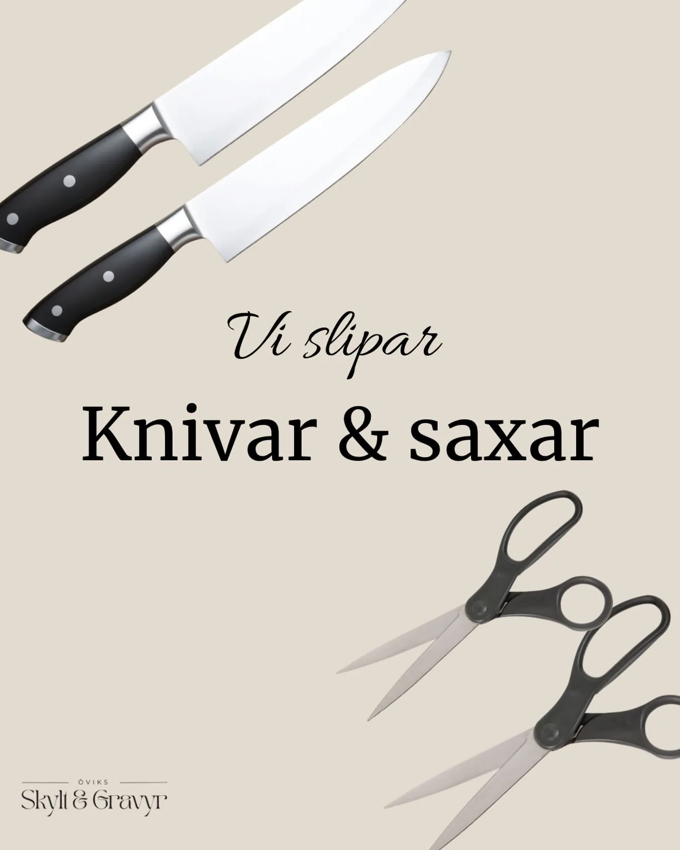 Slöa knivar och saxar?🔪✂️

Vi slipar både saxar och knivar så att de blir som nya igen! 

#slipning #slipasaxar #slipaknivar #övik